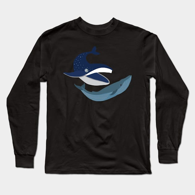 Blue Whales Long Sleeve T-Shirt by VoneS